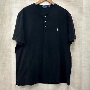 Polo Ralph Lauren Men's Lg Black Polo Shirt 100% Cotton Pony Logo‎